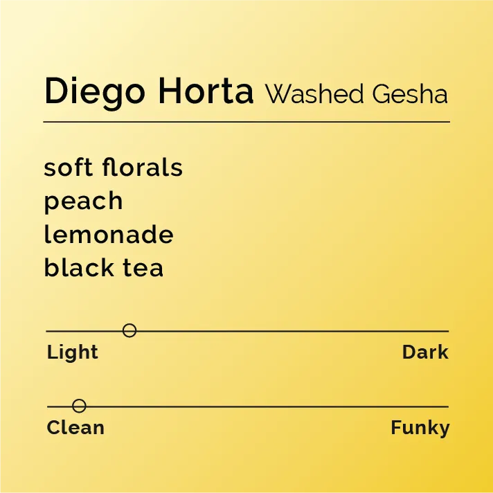 Diego Horta - Washed Gesha — product reference supplied with the Black & White Coffee Roasters listing.