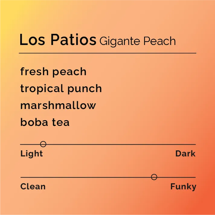 Los Patios - Gigante Peach — product reference supplied with the Black & White Coffee Roasters listing.