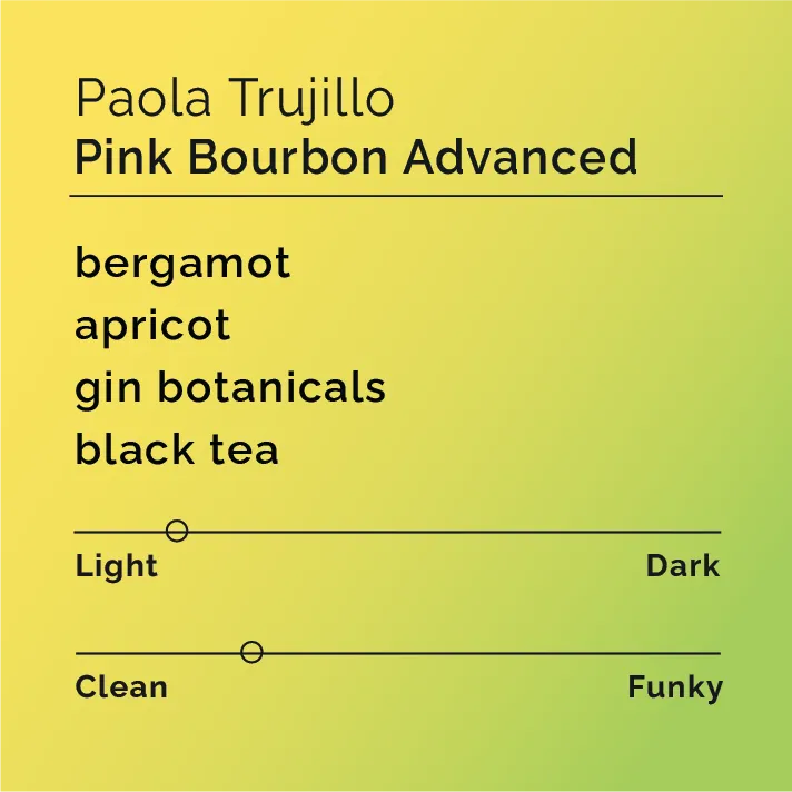 Paola Trujillo - Pink Bourbon Advanced — product reference supplied with the Black & White Coffee Roasters listing.
