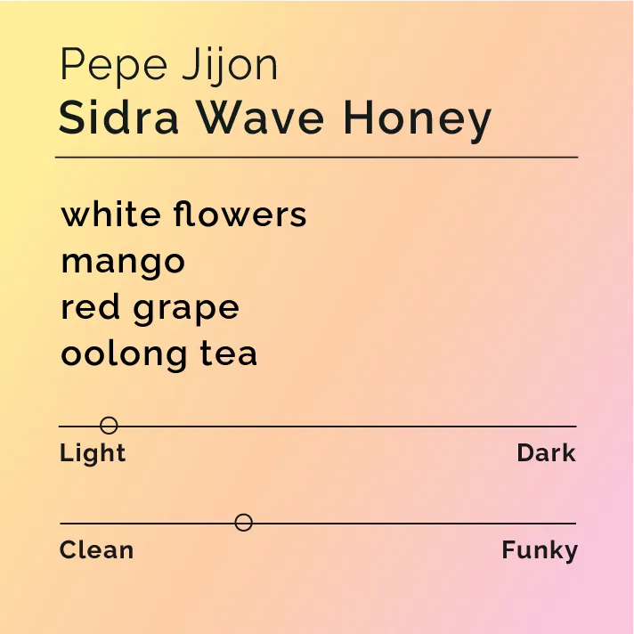 Pepe Jijon - Sidra Wave Honey — product reference supplied with the Black & White Coffee Roasters listing.