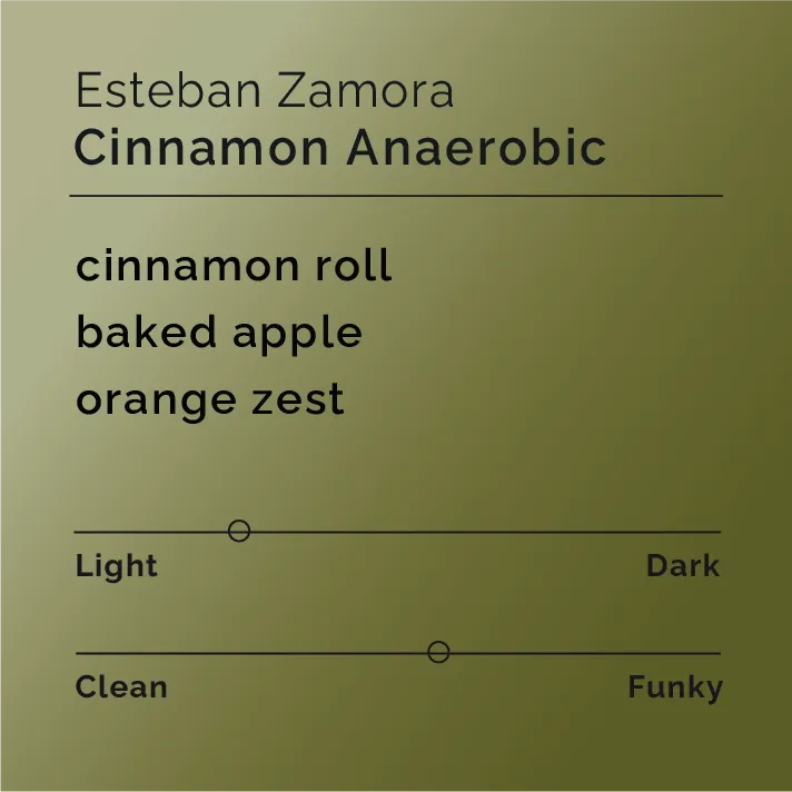 Esteban Zamora - Cinnamon Anaerobic — product reference supplied with the Black & White Coffee Roasters listing.