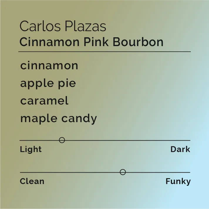 Carlos Plazas - Cinnamon Pink Bourbon — product reference supplied with the Black & White Coffee Roasters listing.