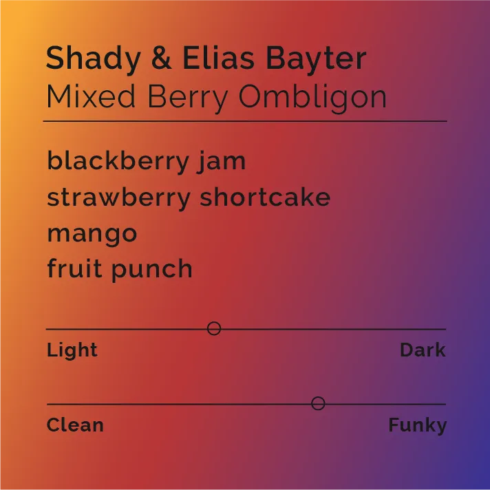 Shady Y Elias - Mixed Berry Ombligon — product reference supplied with the Black & White Coffee Roasters listing.