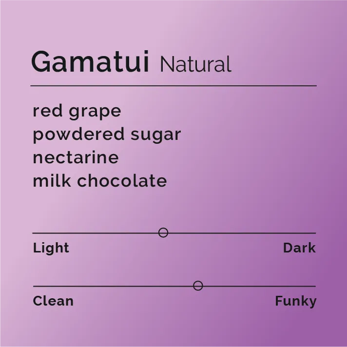 Gamatui - Natural — product reference supplied with the Black & White Coffee Roasters listing.