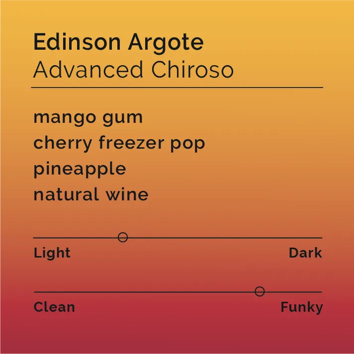 Edinson Argote - Advanced Chiroso — product reference supplied with the Black & White Coffee Roasters listing.