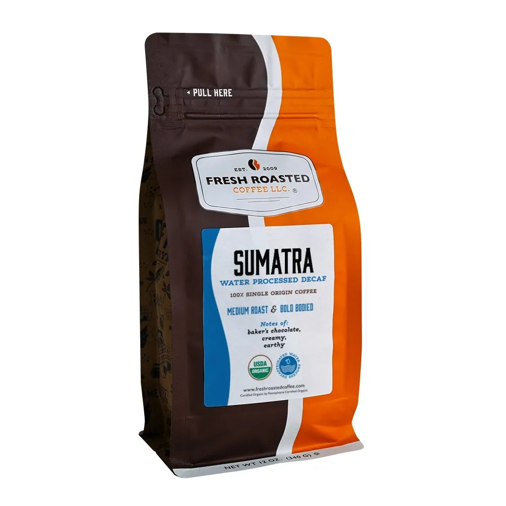 Organic Sumatra Water-Processed Decaf — product reference supplied with the Fresh Roasted Coffee listing.