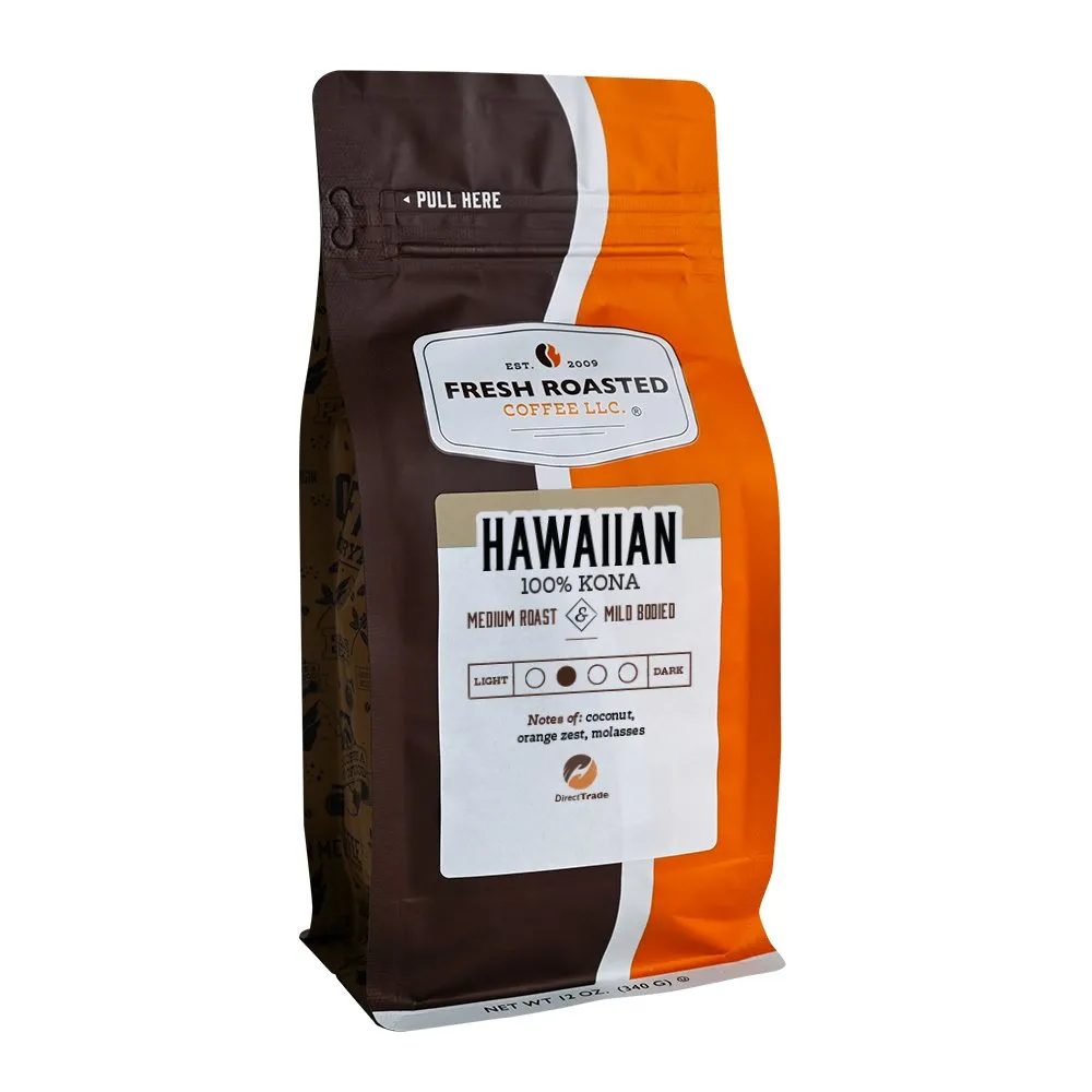 100% Hawaiian Kona — product reference supplied with the Fresh Roasted Coffee listing.