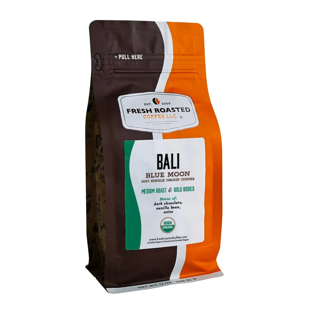 Organic Bali Blue Moon — product reference supplied with the Fresh Roasted Coffee listing.