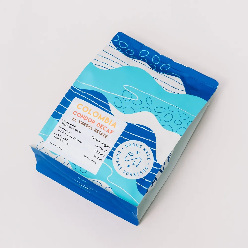 Colombia - El Vergel Condor Decaf — product reference supplied with the Rogue Wave Coffee listing.