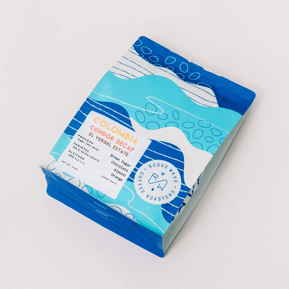 Colombia - El Vergel Condor Decaf 2025 — product reference supplied with the Rogue Wave Coffee listing.