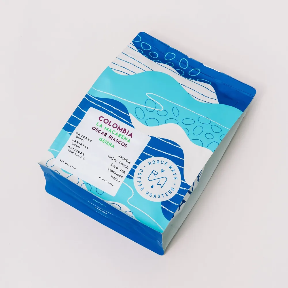 Colombia - La Macarena Oscar Riascos | Geisha Washed — product reference supplied with the Rogue Wave Coffee listing.
