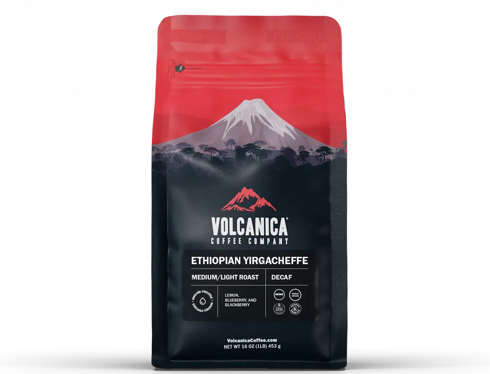 Ethiopian Yirgacheffe Decaf Coffee — product reference supplied with the Volcanica Coffee listing.