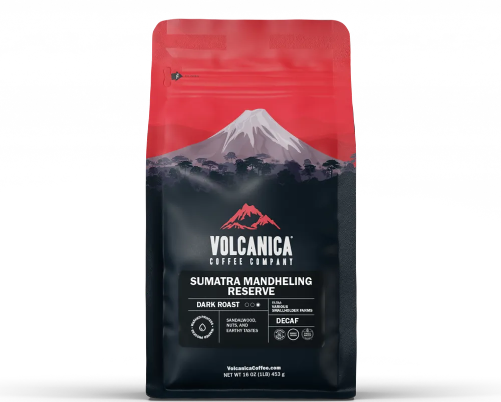Sumatra Mandheling Dark Roast Decaf Coffee - Reserve — product reference supplied with the Volcanica Coffee listing.